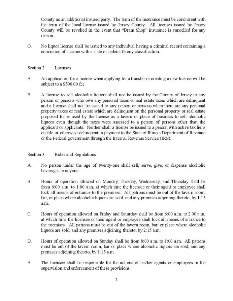 Proposed Revised Liquor Ordinance - Pg. 2